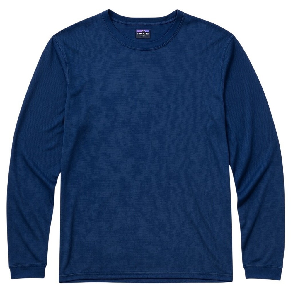 VTG Patagonia Capilene Shirt Men Large Navy Blue Long Sleeve Base Layer USA Hike